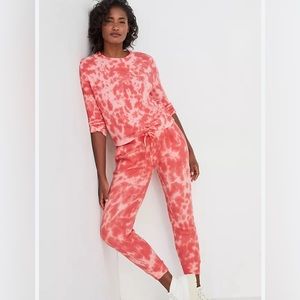 Anthropologie Janelle Waffle Tie-dye jogger set 1X